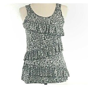 Van Heusen Womens Shirt Top Sz XS‎ Animal Print Ruf